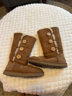 UGG Chestnut Brown Button Tall Winter Boots